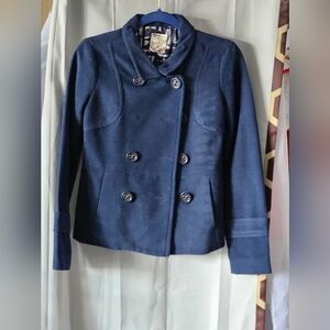 Women's Double-Breasted Blue Jacket